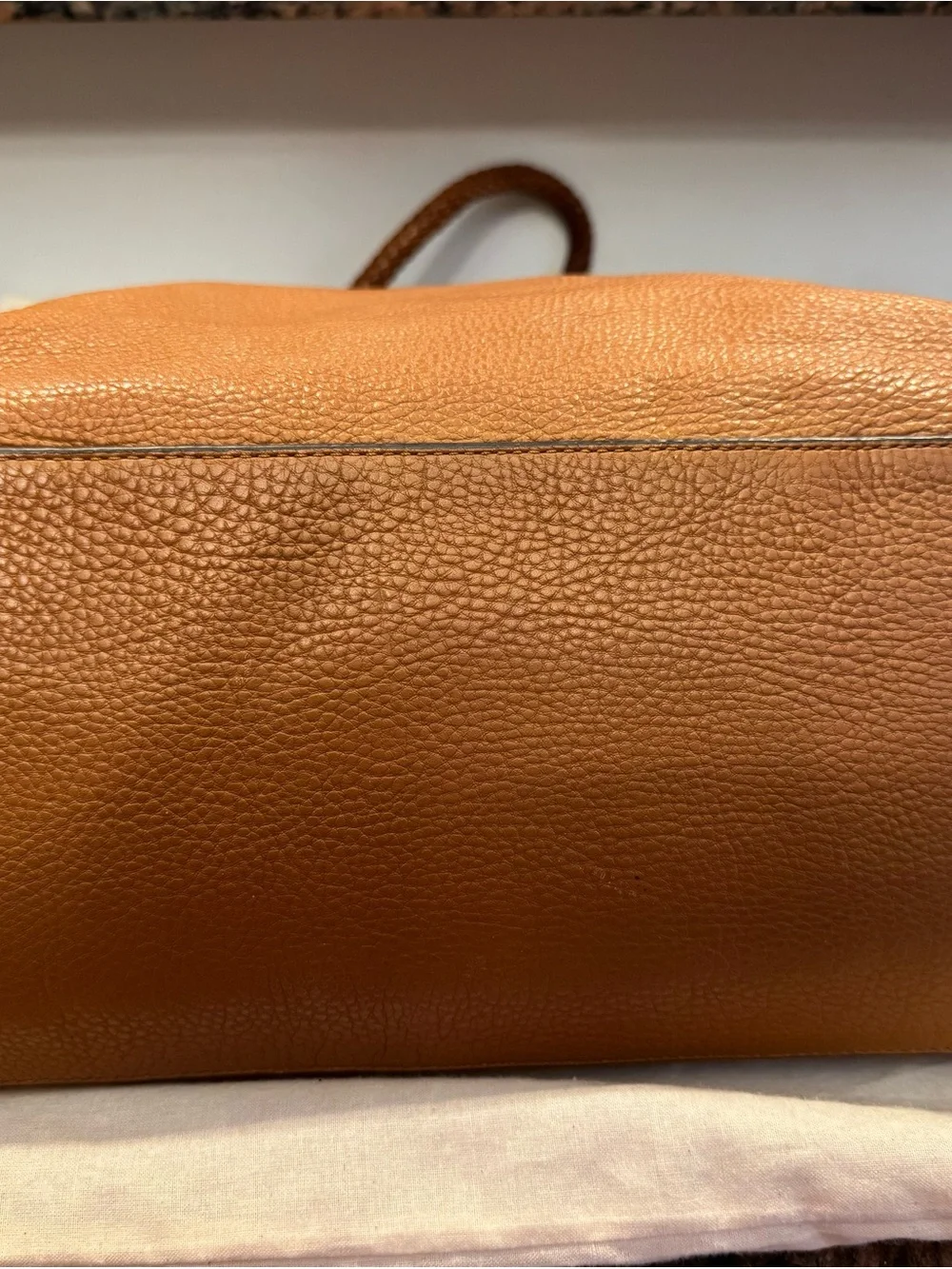 Tory Burch Taylor Leather Tote with Tassel, Cognac - Picture 2 of 13